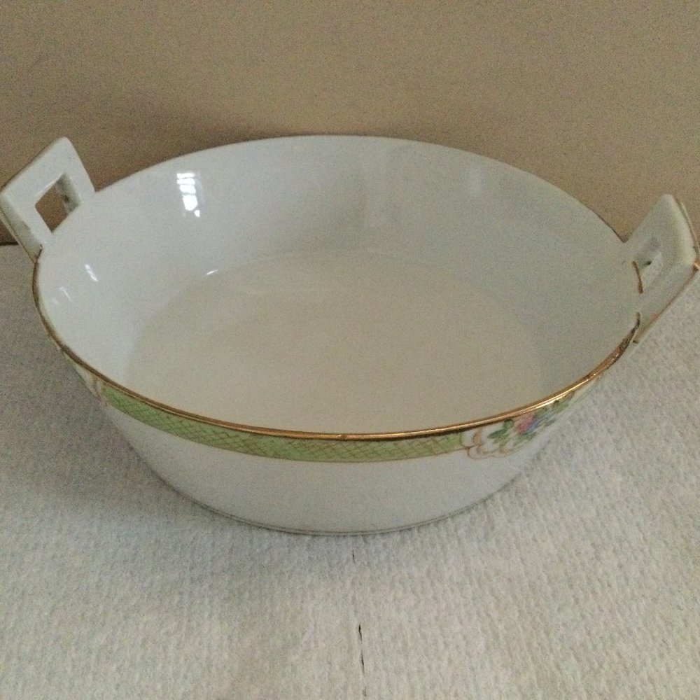 Hand painted Nippon small handled bowl dish candy nut dish rising sun mark
